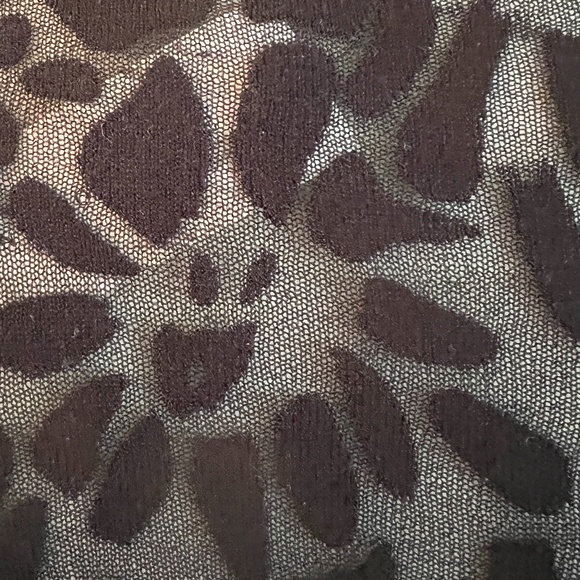 Current Air Los Angeles Anthropologie Long Sleeve Lacey Black Stretch Top Black - Picture 6 of 11